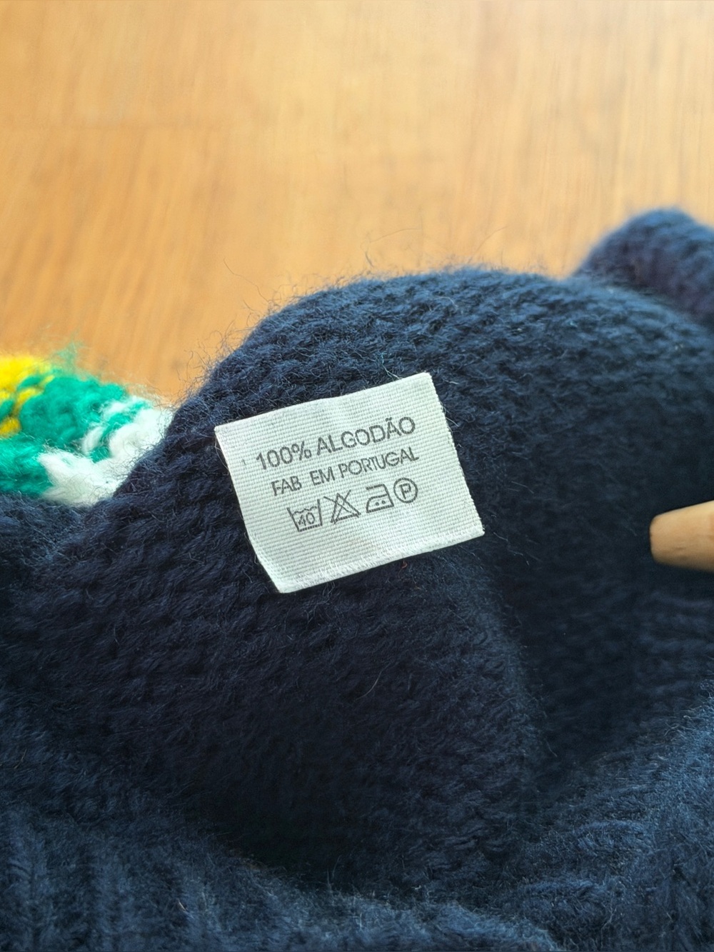 Kids SMALL Blue Country Farm Hooded Knit Cardigan Sweater Toggle Buttons - Picture 5 of 6